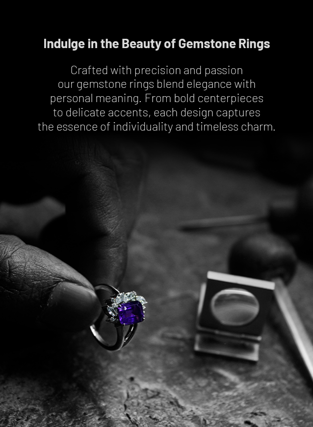 Artisan holding handcrafted gemstone ring with deep violet centerpiece – luxury birthstone jewelry in 925 sterling silver, perfect for elegant personal gifting